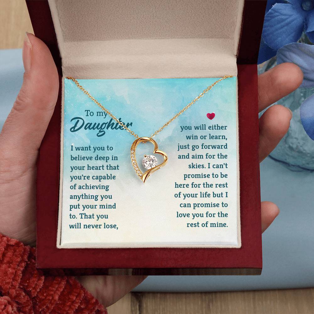 To My Daughter Necklace – Daughter Gift for Birthday, Graduation Achievements – Forever Love Necklace