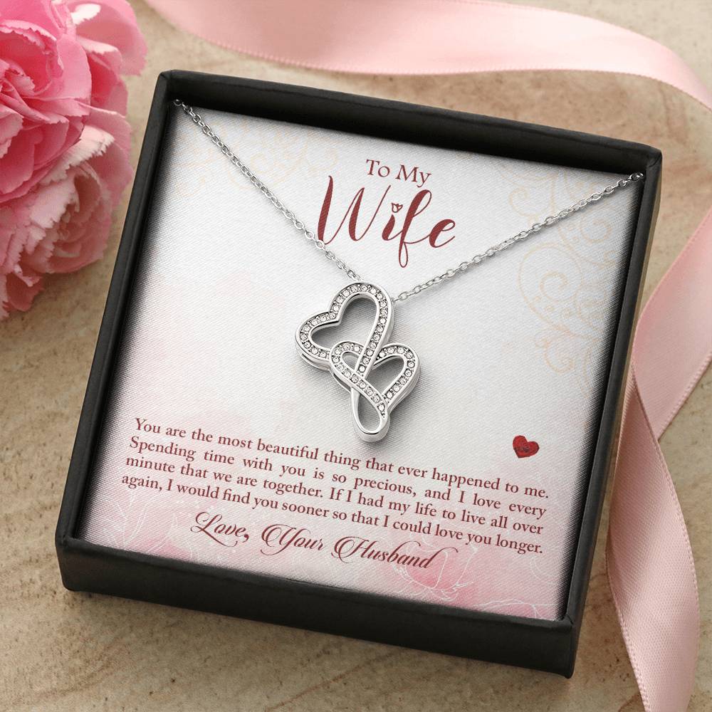 Gift for Wife from Husband - Sentimental Jewelry for Anniversary & Valentine’s Day - Heart-to-heart Pendant Necklace