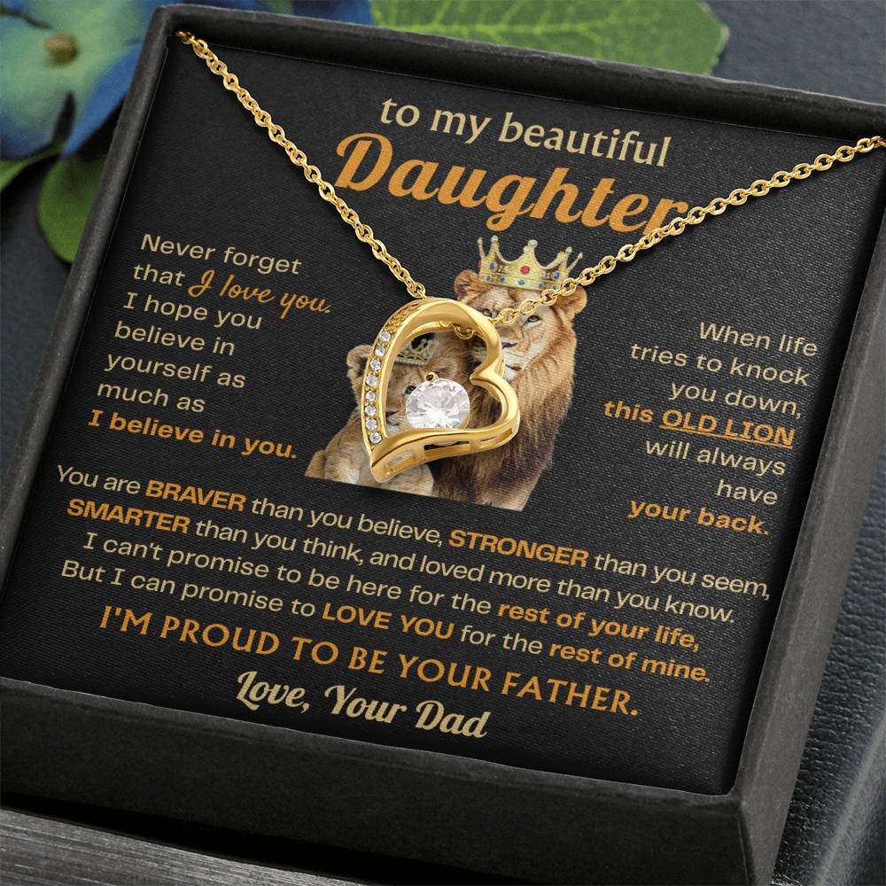 To My Daughter Necklace - Sentimental Birthday Gift from Dad, Meaningful Jewelry for Milestones & Holidays - Forever Love Necklace