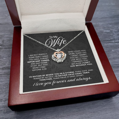 To My Wife Gift from Husband - Romantic Jewelry for Birthday & Anniversary Celebrations - Crown Pendant Necklace