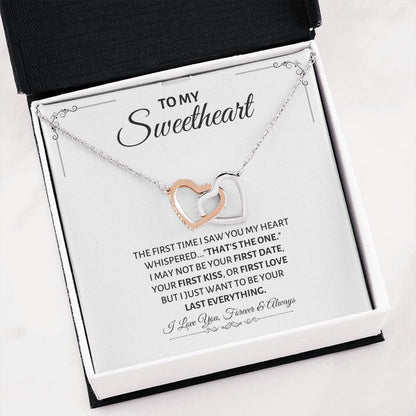 To My Sweetheart Necklace - Gift for Love on Valentine’s Day & Special Days - Interlocking Hearts Necklace