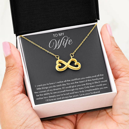 Special Gift for Wife - Romantic Jewelry from Husband for Valentine’s Day or Birthday - Endless Love Necklace
