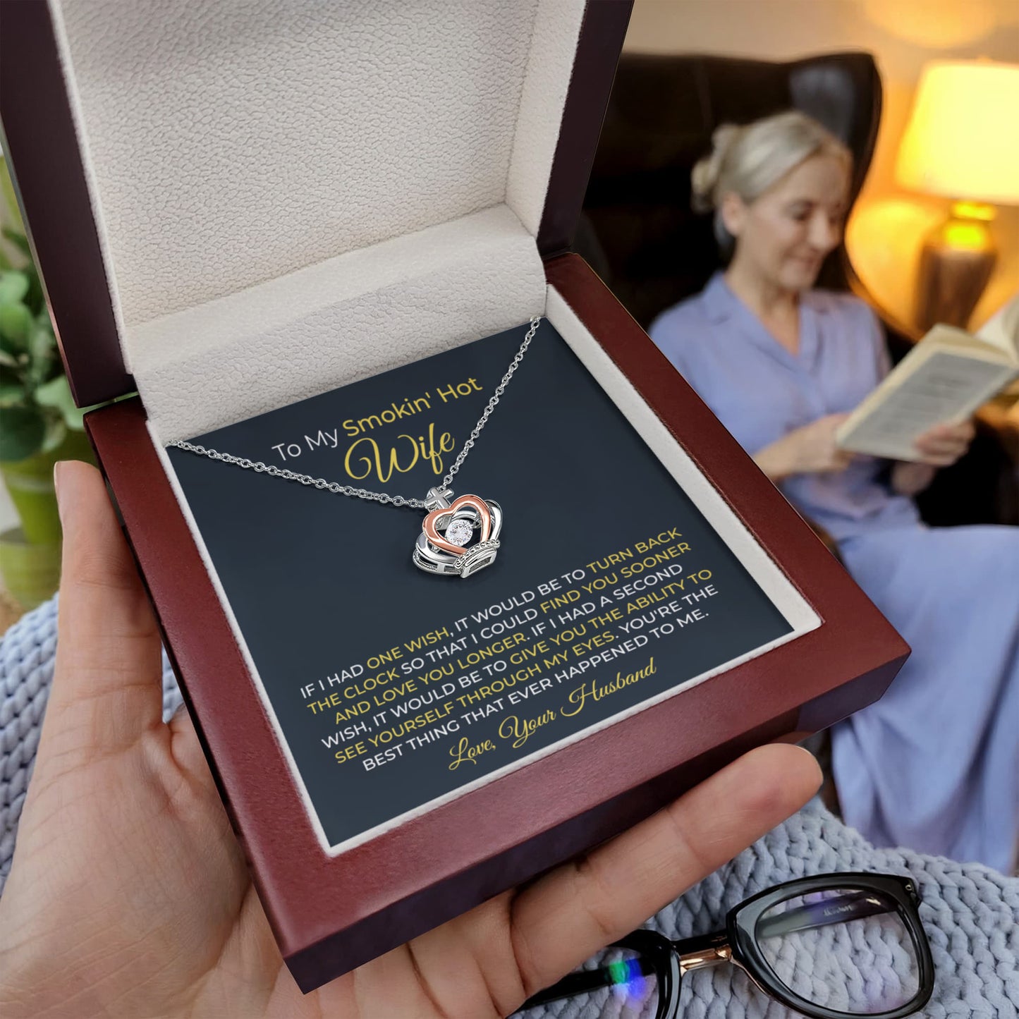 Best Gift for Wife from Husband - Emotional Love Jewelry for Birthday, Valentine’s Day, Anniversary & Christmas - Crown Pendant Necklace