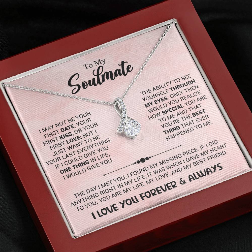 To My Soulmate Necklace - Heartfelt Gift for Her for Birthday & Romantic Days - Alluring Beauty Necklace