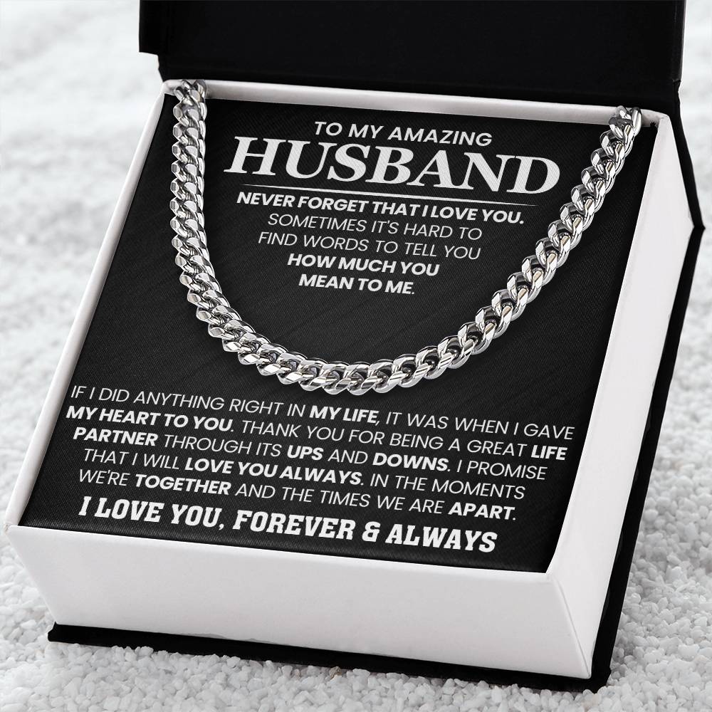 To My Amazing Husband – Birthday & Anniversary Cuban Link Chain
