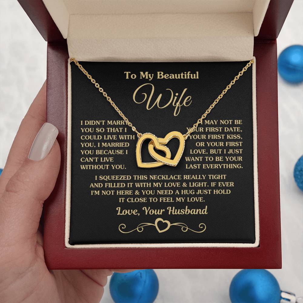 Best Romantic Gift for Wife - Jewelry from Husband - Interlocking Hearts Necklace