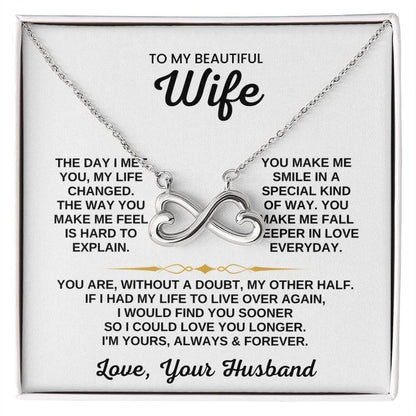 To My Wife Necklace - Sentimental Jewelry for Wife from Husband, Perfect for Birthday & Valentine’s Day Surprises - Endless Love Necklace