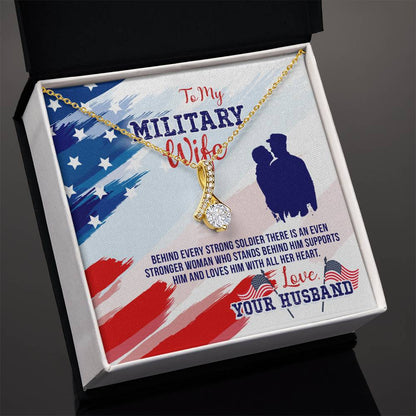 To My Military Wife Gift from Husband - Alluring Beauty Necklace