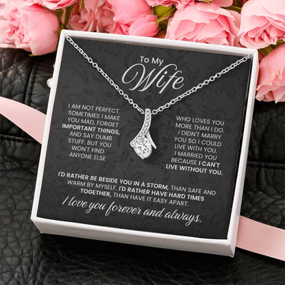 To My Wife Necklace - Emotional Love Jewelry Gift from Husband for Valentine’s Day & Birthday Happiness - Alluring Beauty Necklace