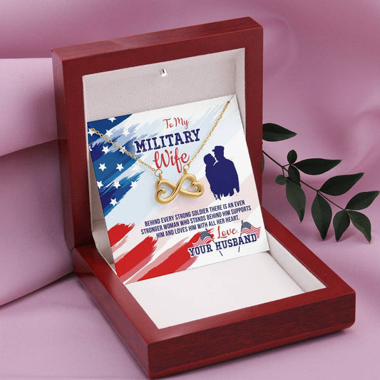 To My Military Wife Endless Love Necklace - Gift from Husband to Wife