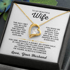 To My Beautiful Wife Necklace - Romantic Husband to Wife Jewelry for Birthday, Valentine’s Day & Special Celebrations - Forever Love Necklace