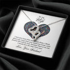 To My Wife Necklace - Special Love Jewelry for Wife from Husband for Birthday, Anniversary & Valentine’s Day - Heart-to-heart Pendant Necklace