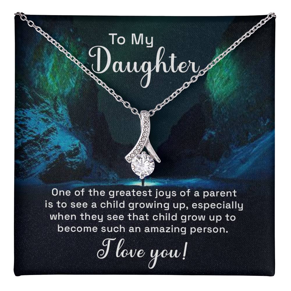 To My Daughter Necklace – Daughter Birthday & Graduation Jewelry Surprise – Alluring Beauty Necklace