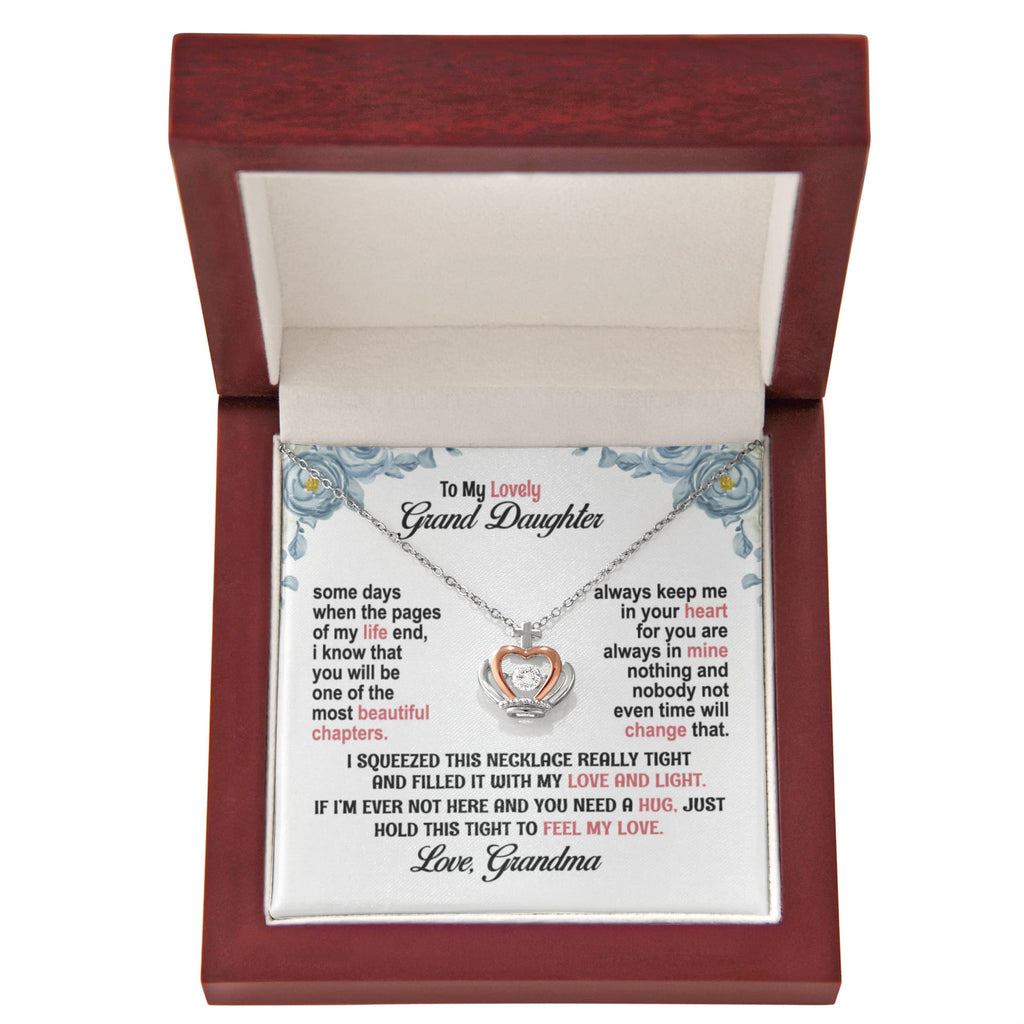 To My Granddaughter Necklace – Birthday & Graduation Gift from Grandma – Crown Pendant Necklace