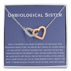 Unbiological Sister Necklace - Gift for Bonus Sister - Interlocking Hearts Necklace