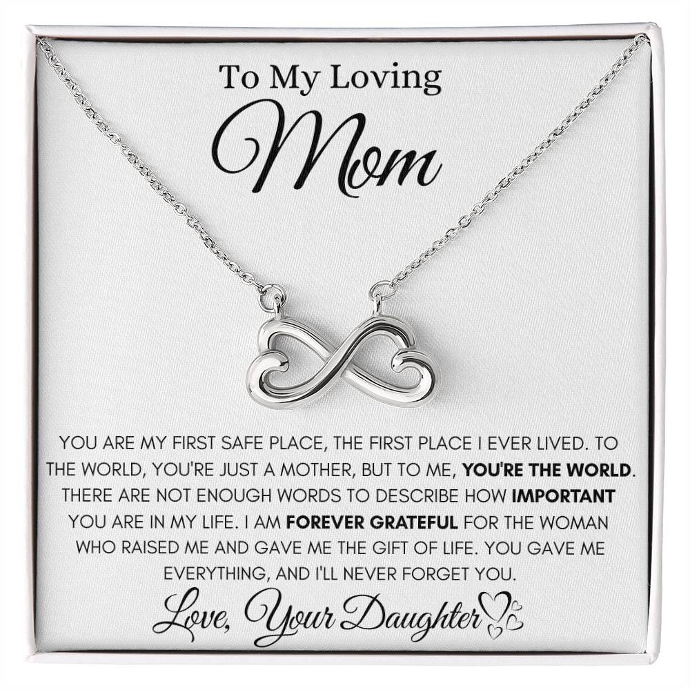 To My Loving Mom - You're the world - Endless Love Necklace - Unique Gift for Mom