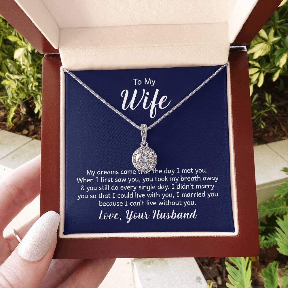 To My Wife Necklace - Romantic Keepsake Jewelry Gift from Husband for Special Days & Valentine’s Love - Eternal Hope Necklace