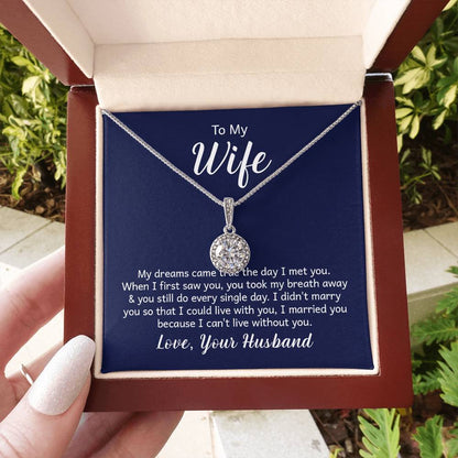 To My Wife Necklace - Romantic Keepsake Jewelry Gift from Husband for Special Days & Valentine’s Love - Eternal Hope Necklace