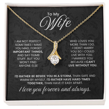 To My Wife Necklace - Emotional Love Jewelry Gift from Husband for Valentine’s Day & Birthday Happiness - Alluring Beauty Necklace