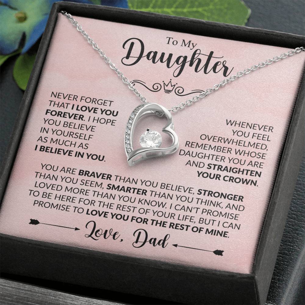 To My Daughter Necklace – Holiday Gift for Daughter Graduation – Forever Love Necklace