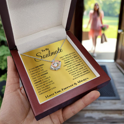 To My Soulmate Necklace - Soulmate Jewelry Gift for Valentine’s Day, Birthday & Romantic Celebrations - Crown Pendant Necklace