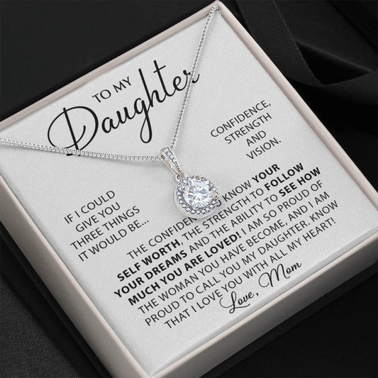 To My Daughter Necklace – Mother to Daughter Birthday Graduation Present – Eternal Hope Necklace