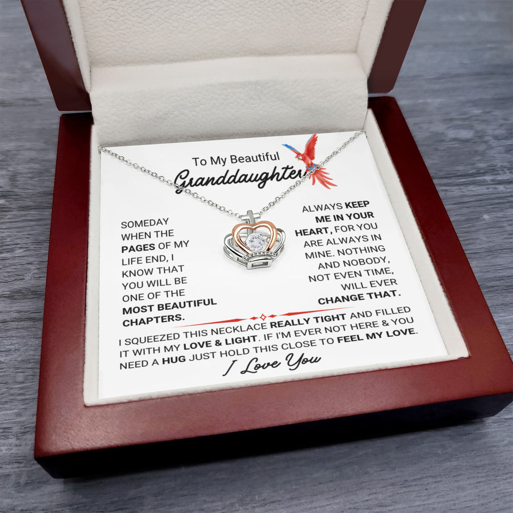 To My Granddaughter Necklace – Birthday & Graduation Gift Jewelry – Crown Pendant Necklace