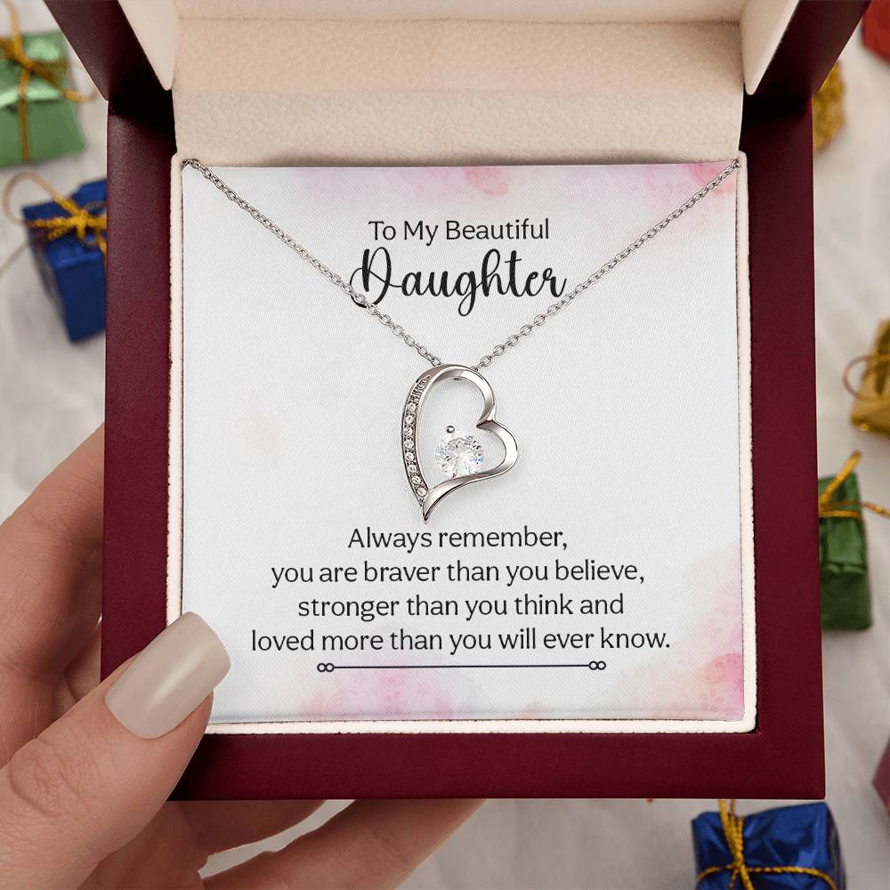 To My Daughter Necklace – Birthday Graduation Special Gift for Daughter – Forever Love Necklace