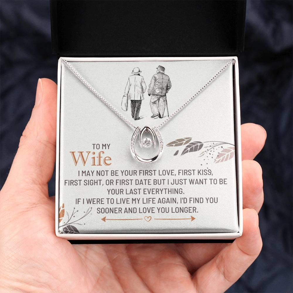 To My Wife Necklace - Touching Romantic Gift for Wife from Husband for Christmas, Anniversary & Valentine’s Day - Lucky In Love Necklace