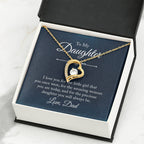 To My Daughter Necklace – Daughter Gift for Birthday Graduation Achievements – Forever Love Necklace