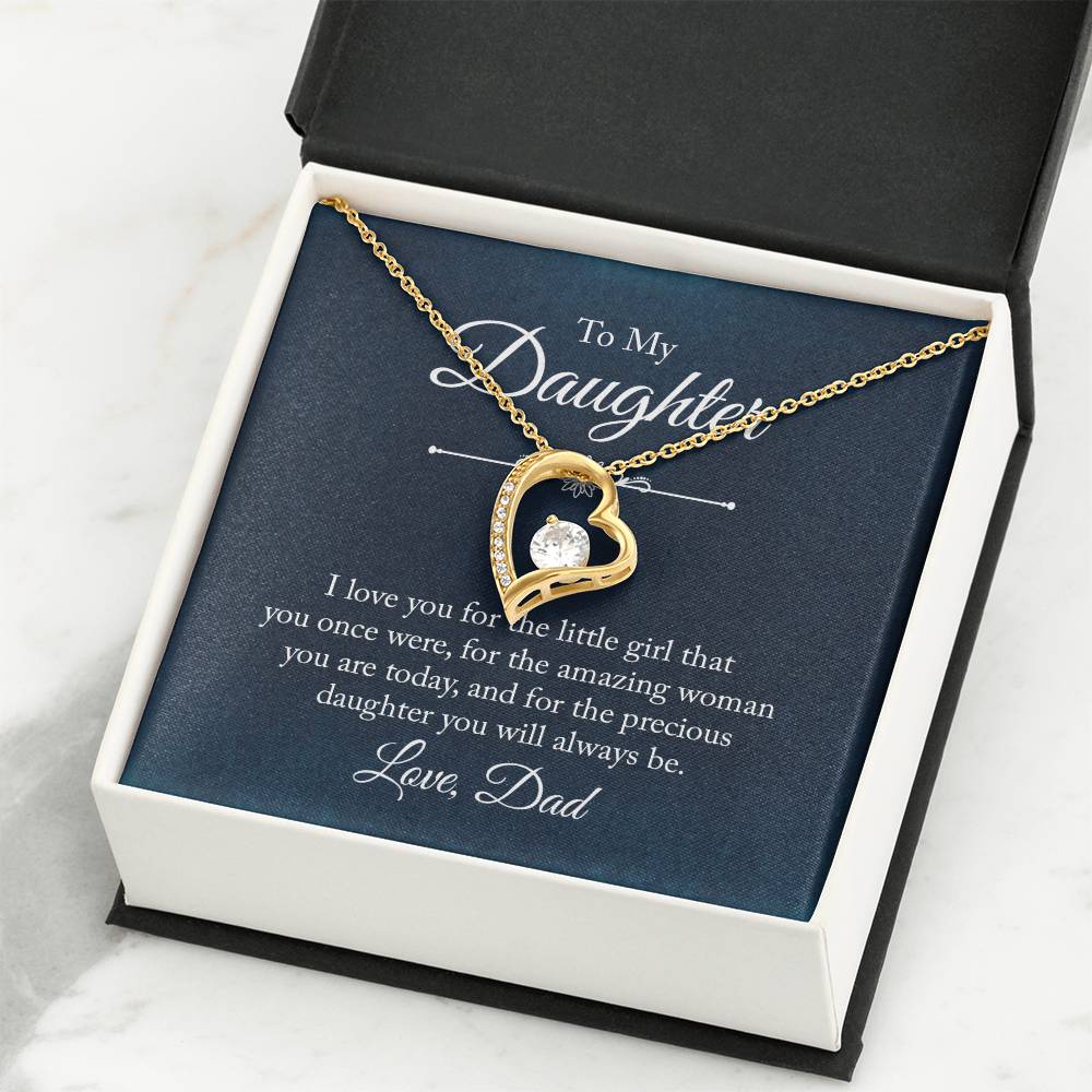 To My Daughter Necklace – Daughter Gift for Birthday Graduation Achievements – Forever Love Necklace