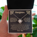 To My Daughter Necklace - Sentimental Jewelry Gift from Dad for Graduation & Life Achievements - Love Knot Necklace