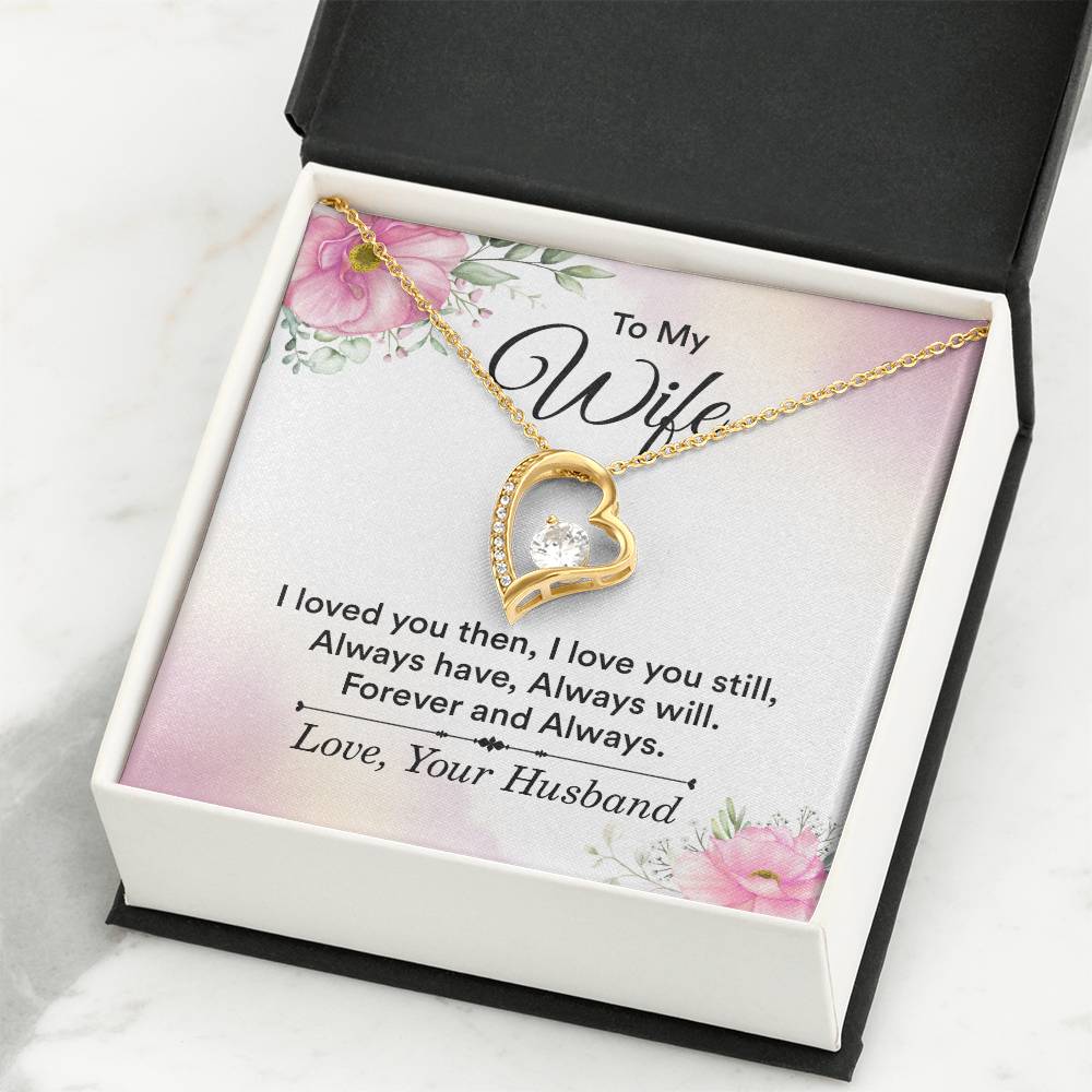 To My Wife Necklace - Romantic Jewelry Gift for Wife from Husband to Celebrate Love on Valentine’s Day & More - Forever Love Necklace
