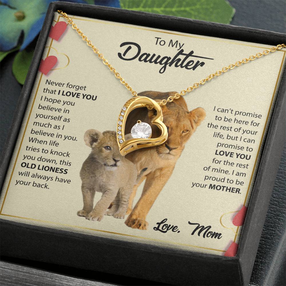 To My Daughter Necklace - Proud Mom to Daughter Jewelry for Birthday, Graduation & Special Celebrations - Forever Love Necklace