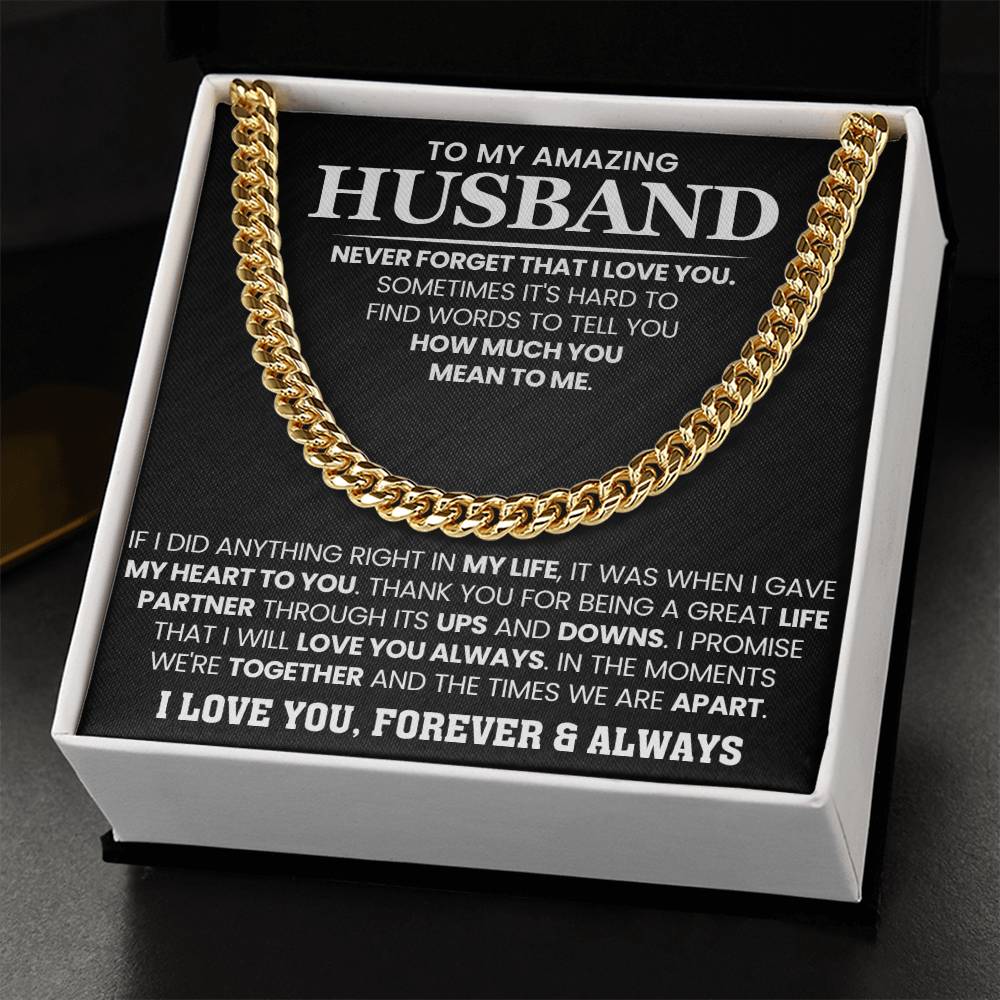 To My Amazing Husband – Birthday & Anniversary Cuban Link Chain