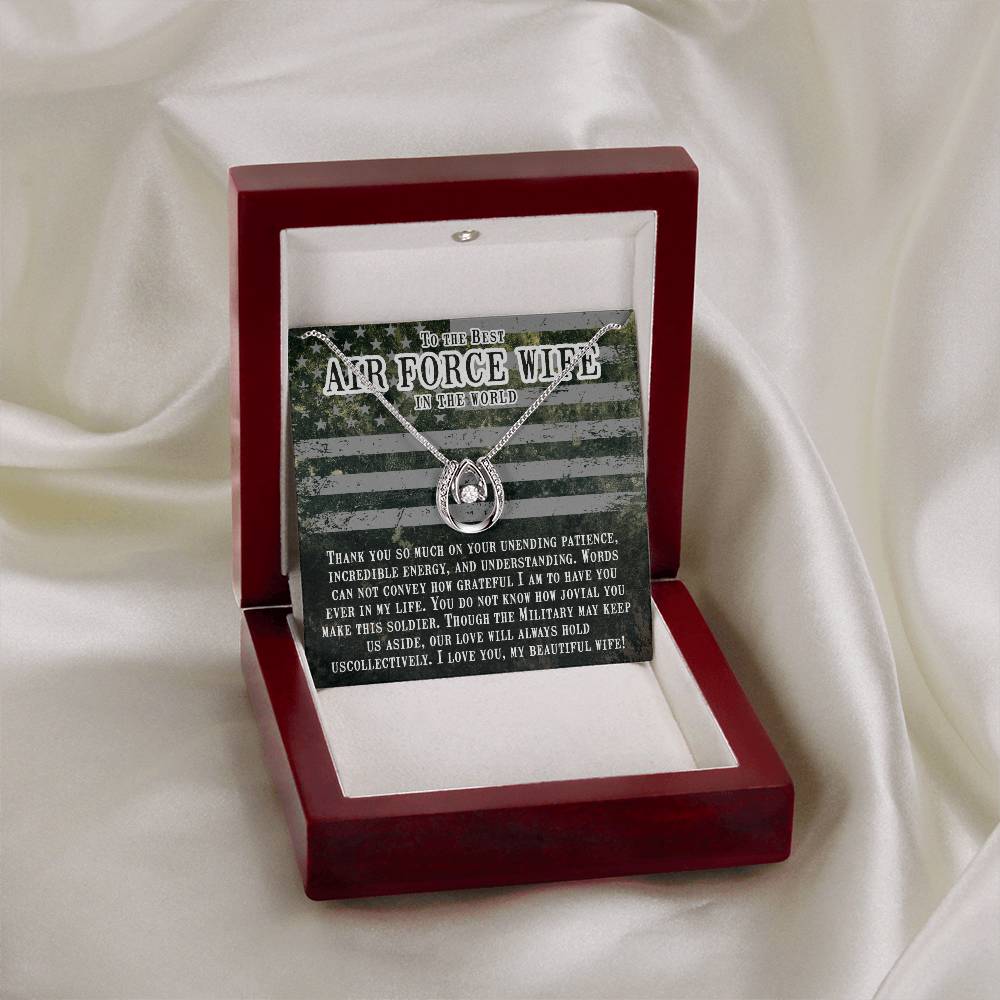 To My Air Force Wife Necklace - Sweet Love Gift from Husband - Lucky In Love Necklace
