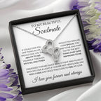 To My Beautiful Soulmate Necklace - Romantic Gift for Her for Christmas & Love Celebrations - Heart-to-heart Pendant Necklace