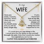 To My Beautiful Wife - Meaningful Jewelry Gift from Husband for Birthday, Valentine’s Day & Anniversary - Anchor Pendant Necklace