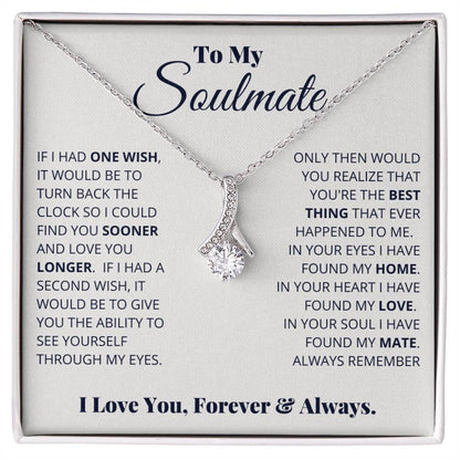 To My Soulmate Necklace - Romantic Jewelry Gift for Her for Christmas & Special Dates - Alluring Beauty Necklace