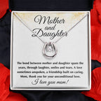 Mother and Daughter Gift - I Love You Mom - Lucky In Love Necklace - Best for Birthday, Christmas & Mother's Day