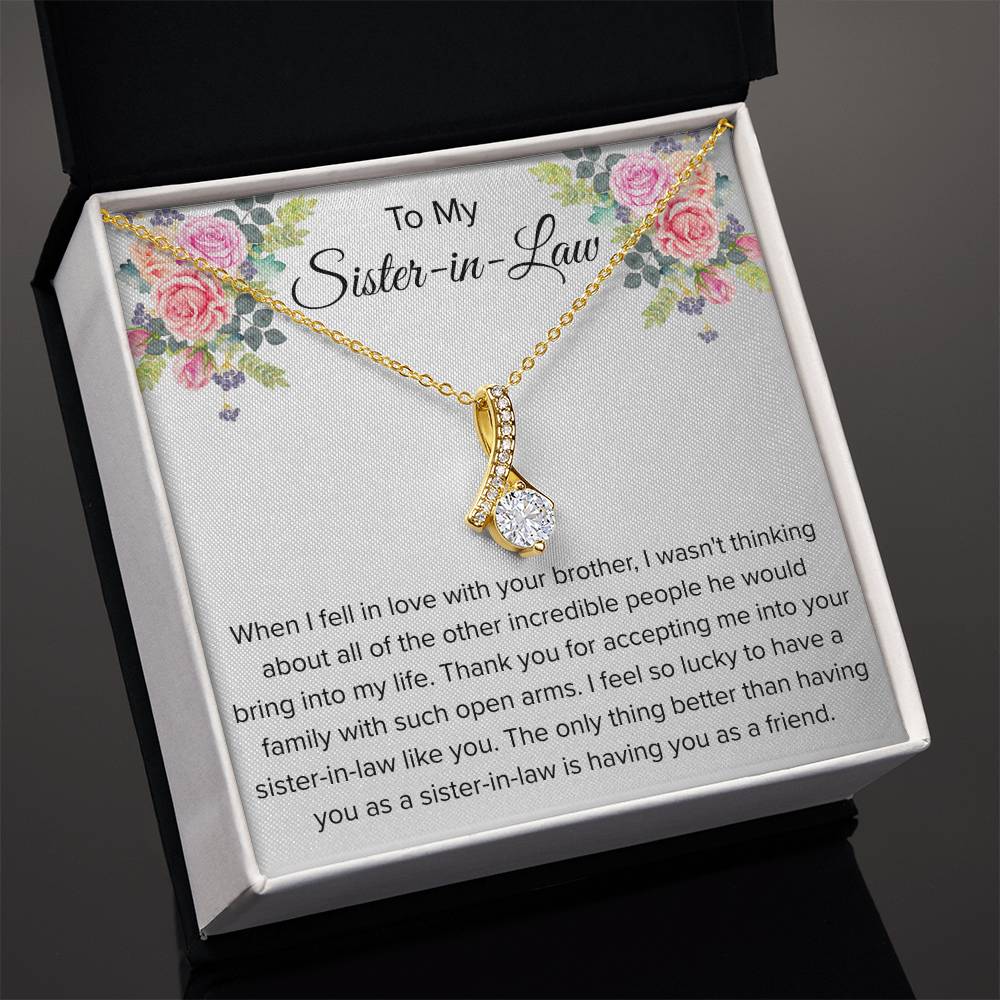 To My Sister In Law Necklace - Gift for Bonus Sister - Alluring Beauty Necklace
