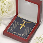 To My Son - Gift for Son from Mom - You are braver than you believe - Artisan Cross Necklace