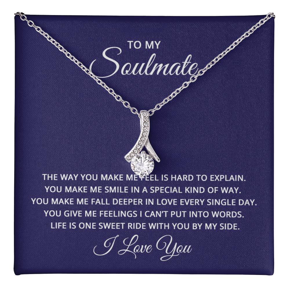 To My Soulmate Necklace - Romantic Necklace Gift for Her for Birthday & More - Alluring Beauty Necklace