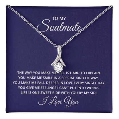 To My Soulmate Necklace - Romantic Necklace Gift for Her for Birthday & More - Alluring Beauty Necklace