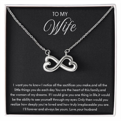 Special Gift for Wife - Romantic Jewelry from Husband for Valentine’s Day or Birthday - Endless Love Necklace