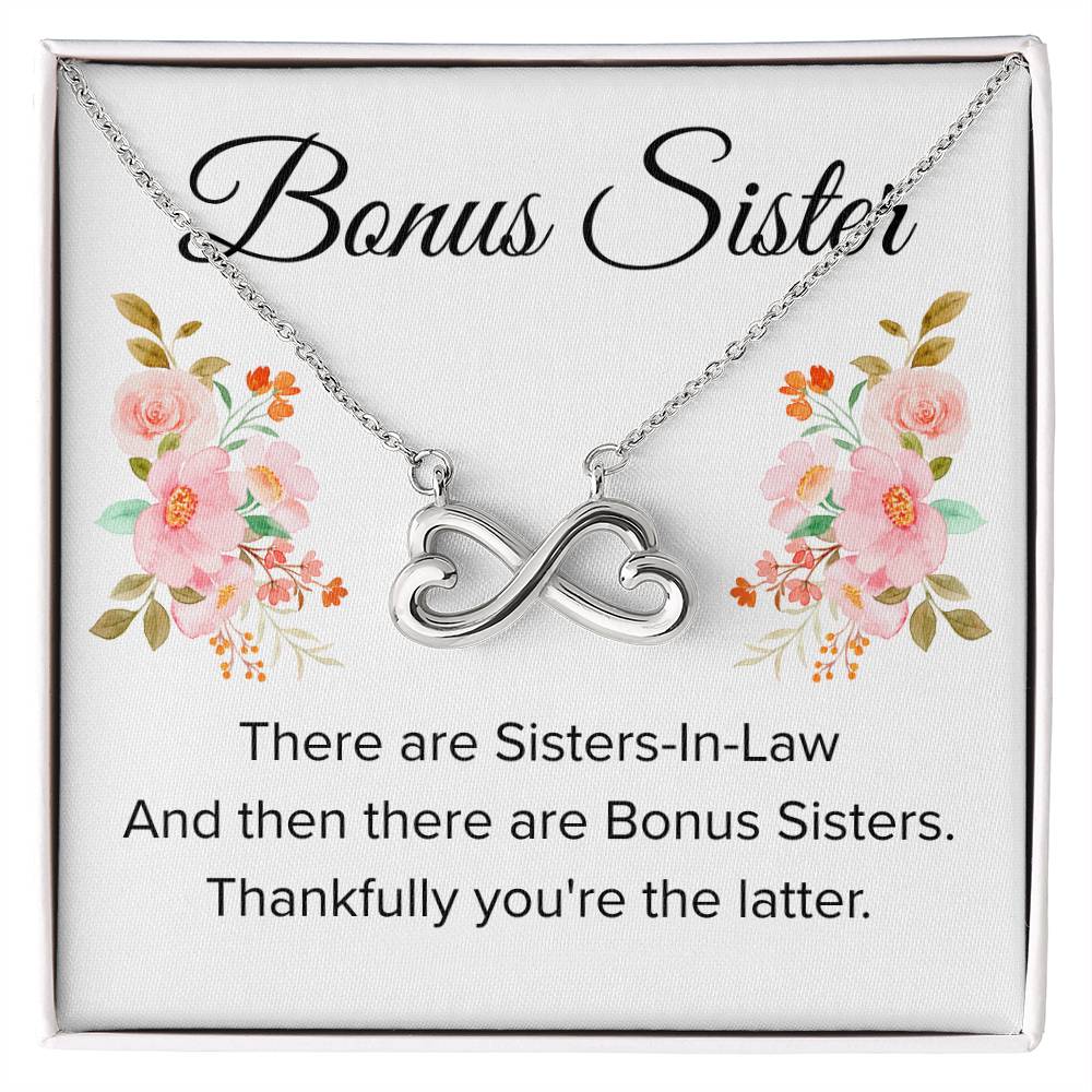 Gift for Bonus Sister - Thankfully You're the Latter - Endless Love Necklace