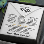 To My Beautiful Wife Necklace - Romantic Husband to Wife Jewelry for Birthday, Valentine’s Day & Special Celebrations - Forever Love Necklace