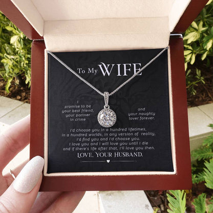 To My Wife Necklace - Cherished Wife Gift from Husband for Anniversary, Valentine’s Day & Beautiful Life Moments - Eternal Hope Necklace