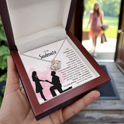 To My Soulmate Necklace - Unique Soulmate Gift for Her for Birthdays & Surprise Moments - Crown Pendant Necklace