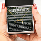 To My Air Force Wife Gift from Husband - Scripted Love Necklace